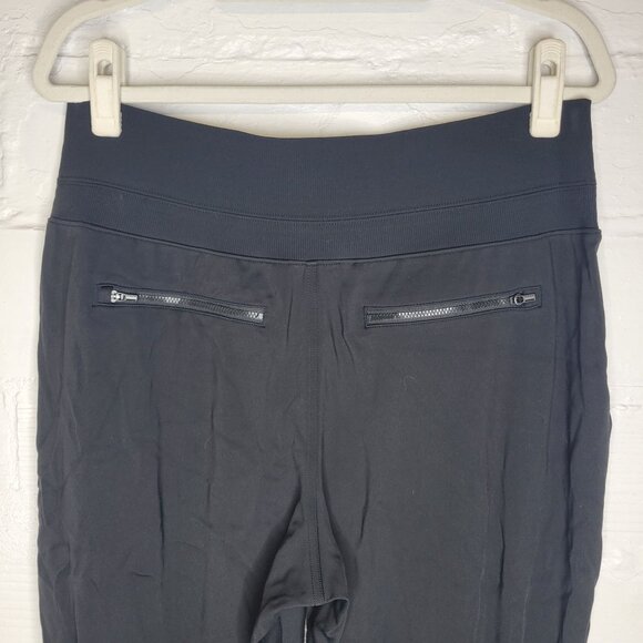 Athleta Women's Pants Zipper Pockets Split Hem Pull On Black AS IS - Picture 3 of 5